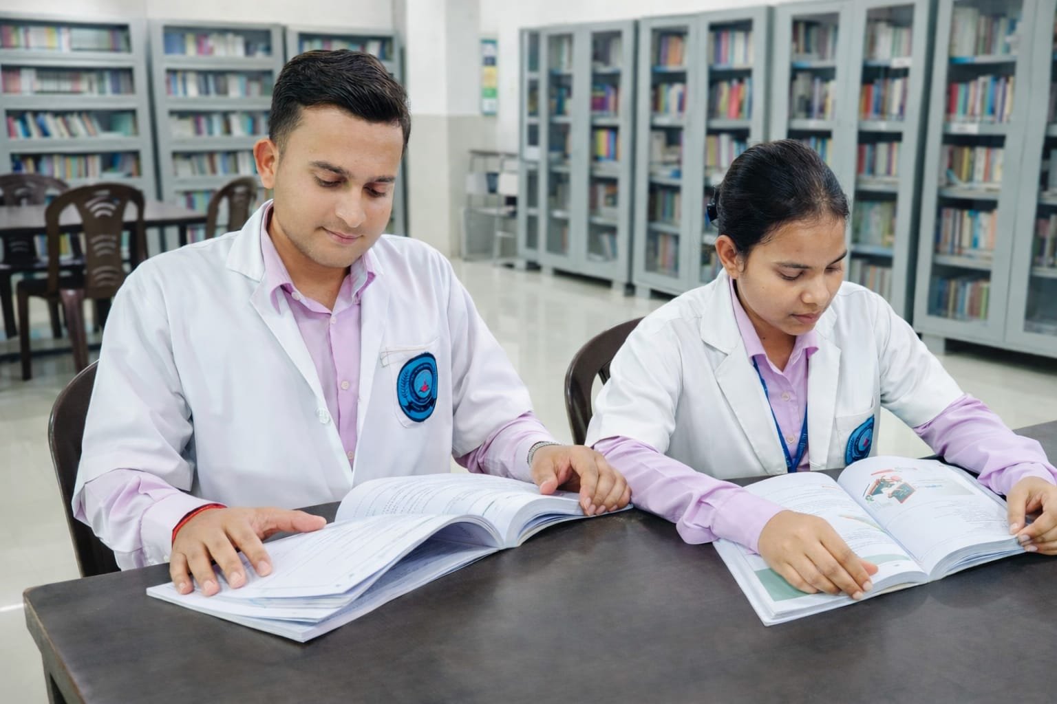 Healthcare professionals collaborating in a clinical environment